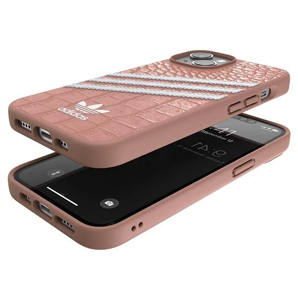 Dėklas ADIDAS OR SAMBA ALLIGATOR IPHONE 14 6.1 "Rožinis-BIAA / MAUVE-Baltas 50199