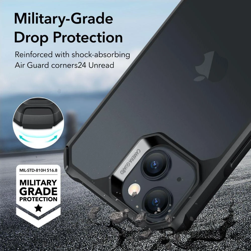 Dėklas ESR AIR ARMOR IPHONE 15 FROSTED Juodas