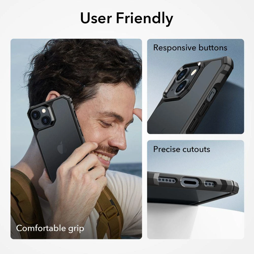 Dėklas ESR AIR ARMOR IPHONE 15 FROSTED Juodas