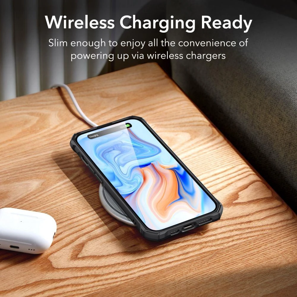 Dėklas ESR AIR ARMOR IPHONE 15 FROSTED Juodas
