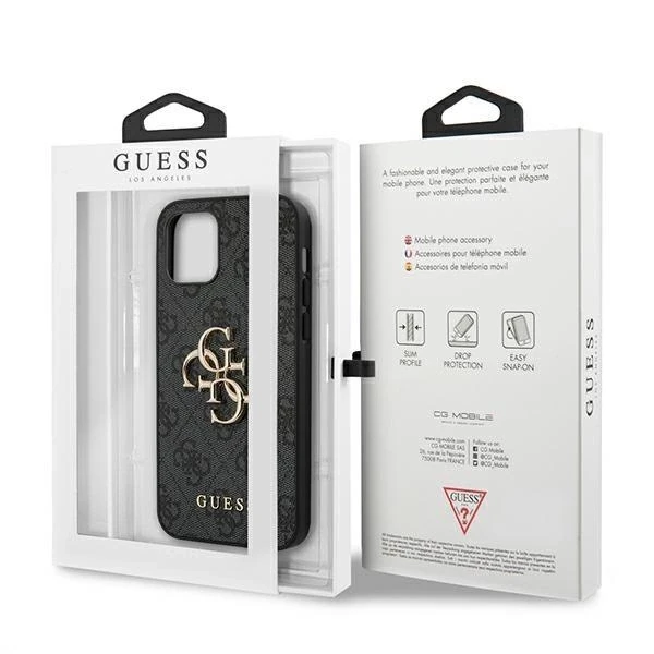 Dėklas GUESS GUHCP12M4GMGGR IPHONE 12/12 PRO 6.1 "GRAY/GRAY HARDCASE 4G BIG METAL LOGO