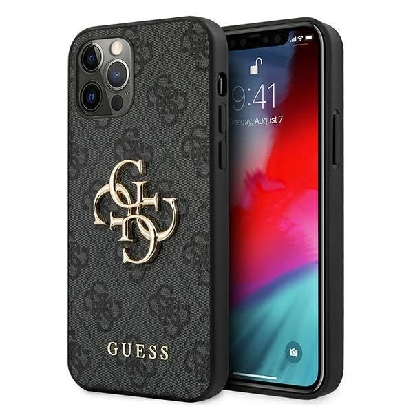 Dėklas GUESS GUHCP12M4GMGGR IPHONE 12/12 PRO 6.1 "GRAY/GRAY HARDCASE 4G BIG METAL LOGO