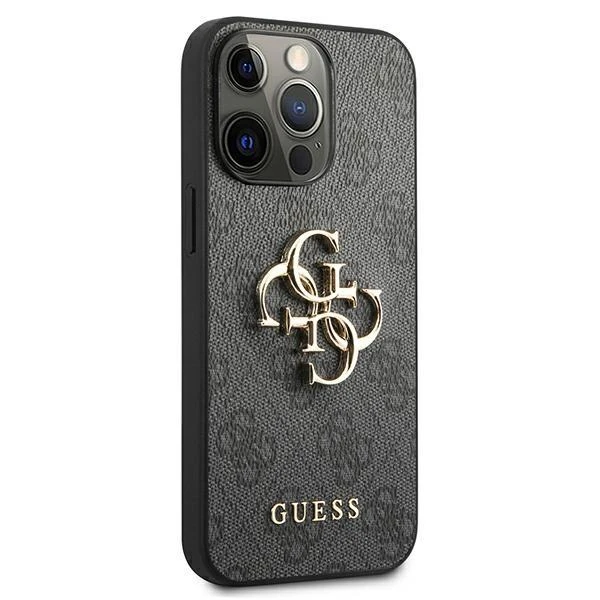 Apple iPhone 13 Pro Max 6,7″ Guess dėklas 4G Big Metal Logo GUHCP13X4GMGGR pilkas