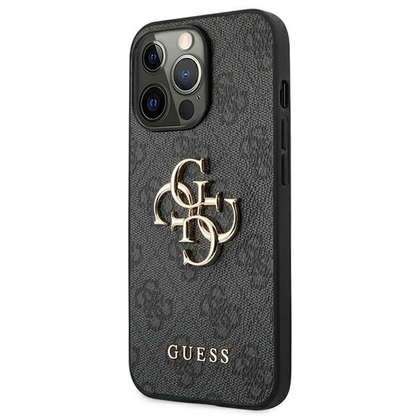 Apple iPhone 13 Pro Max 6,7″ Guess dėklas 4G Big Metal Logo GUHCP13X4GMGGR pilkas