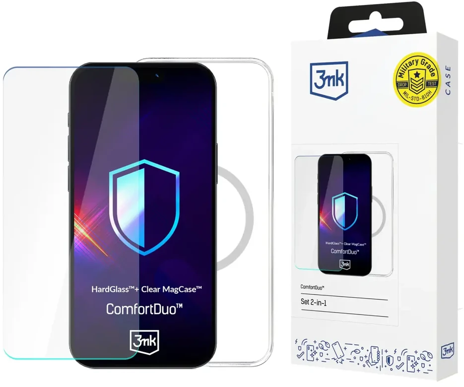 Dėklas 3mk kryt+tvrzené sklo ComfortDuo Clear Magcase pro Apple iPhone 12 Pro Max