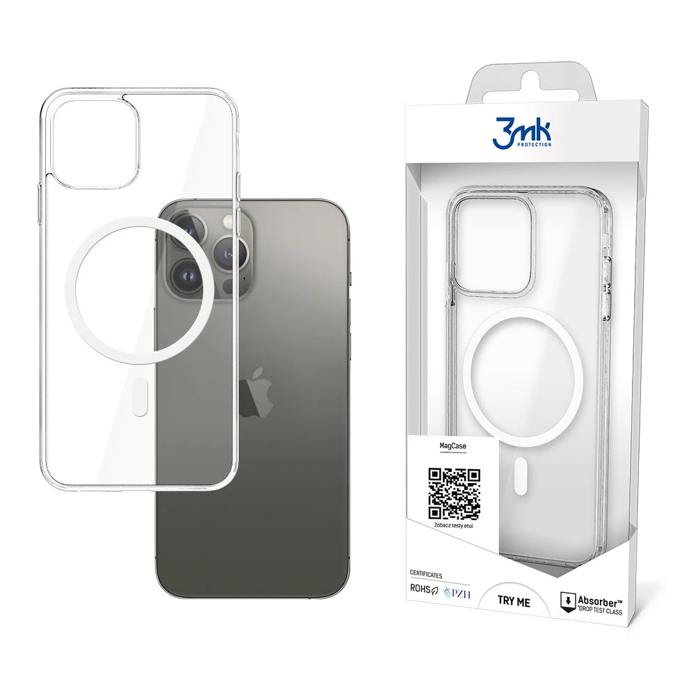 Dėklas Apple iPhone 14 Pro Suderinamas MagSafe 3mk Magseries - skaidrus