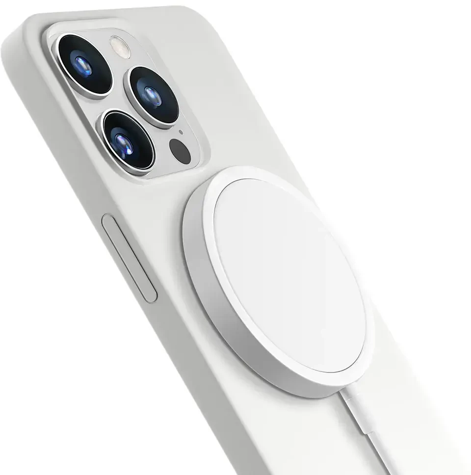 3mk Hardy MagCase dėklas telefonui su MagSafe palaikymu iPhone 15 Pro sidabrinis baltas