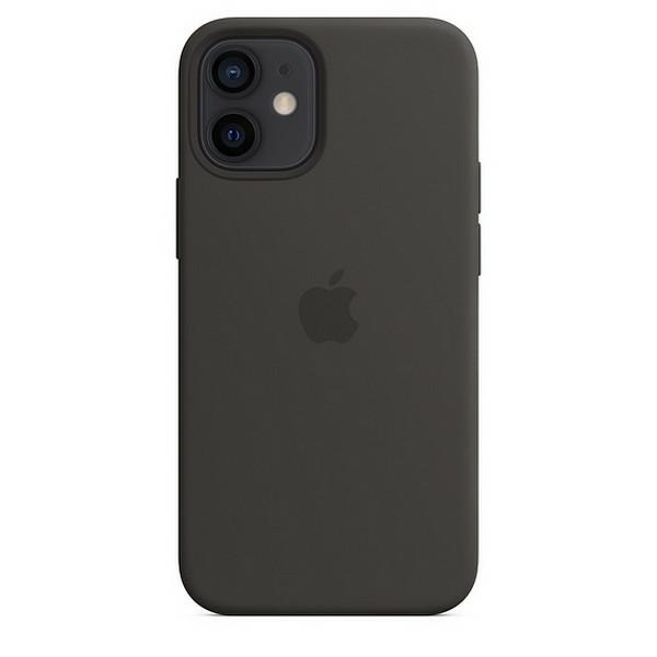 Apple iPhone 12 mini Silikoninis dėklas su MagSafe, Juodas