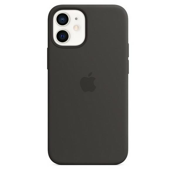 Apple iPhone 12 mini Silikoninis dėklas su MagSafe, Juodas