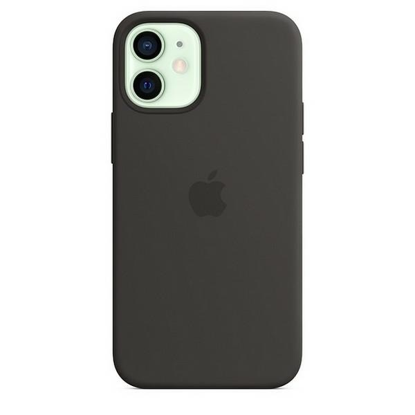 Apple iPhone 12 mini Silikoninis dėklas su MagSafe, Juodas