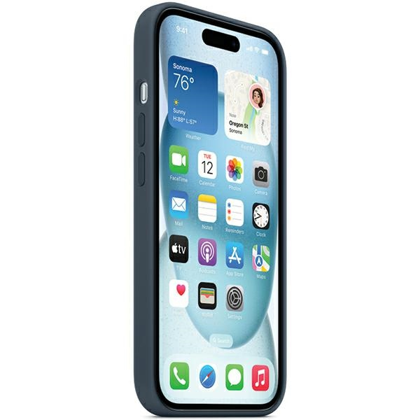 iPhone 15 Silicone Case with MagSafe - Storm Blue