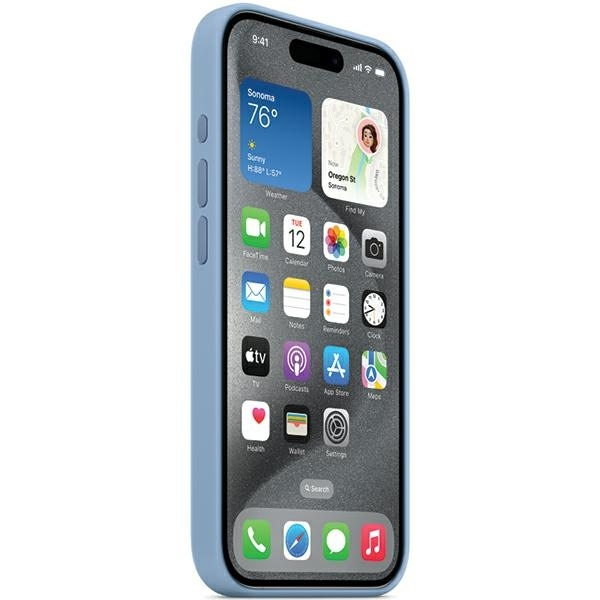 Apple „iPhone 15 Pro Max“ silikoninis dėklas su „MagSafe“ – žiemos mėlynas