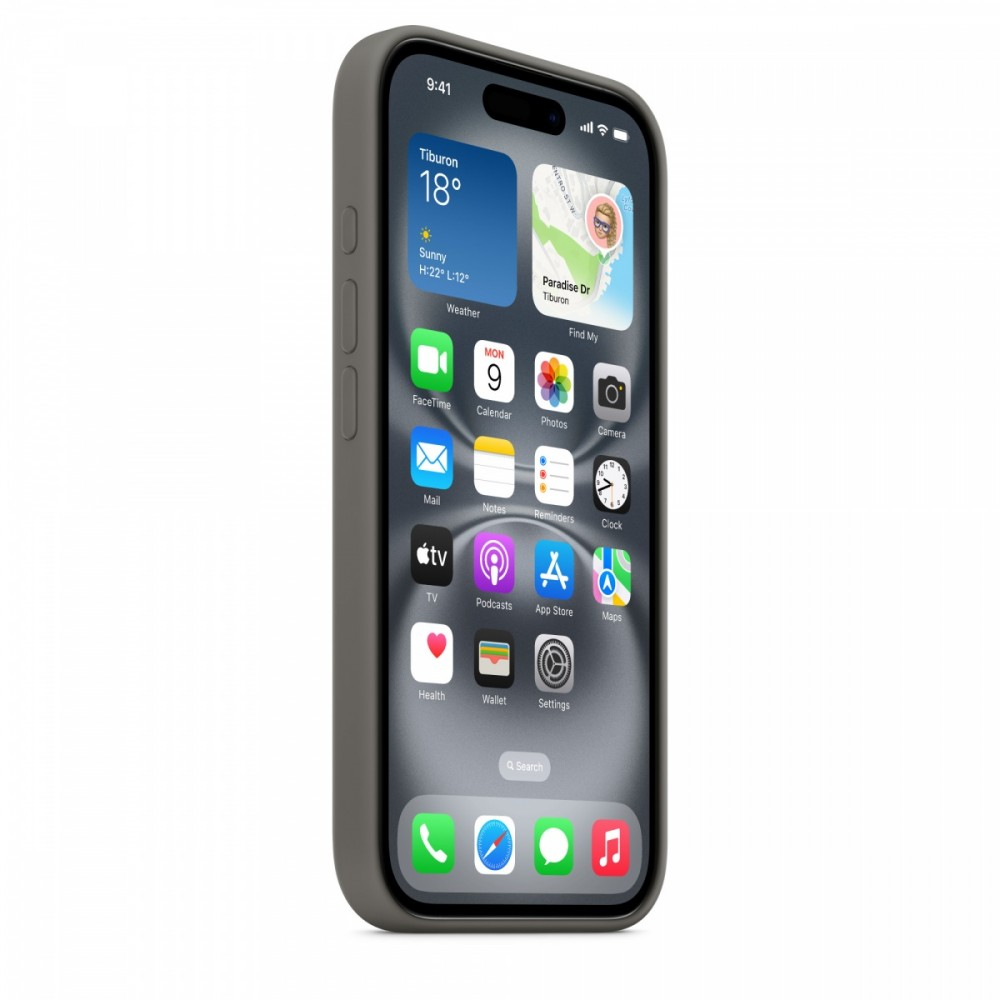 Apple iPhone 16 Silikoninis dėklas with MagSafe - Stone Gray