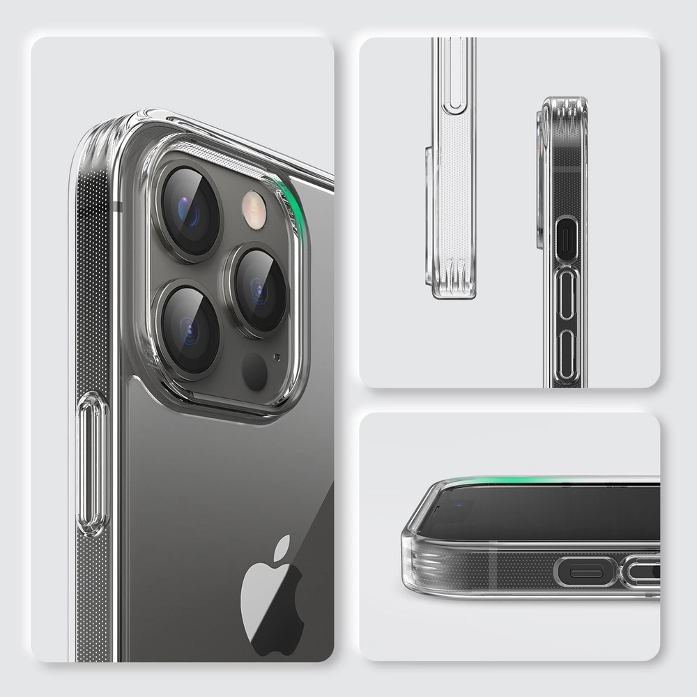 Dėklas Ugreen Protective Fusion Case kietas dangtelis su geliniu rėmeliu, skirtas iPhone 13 Pro Juodas (90201)