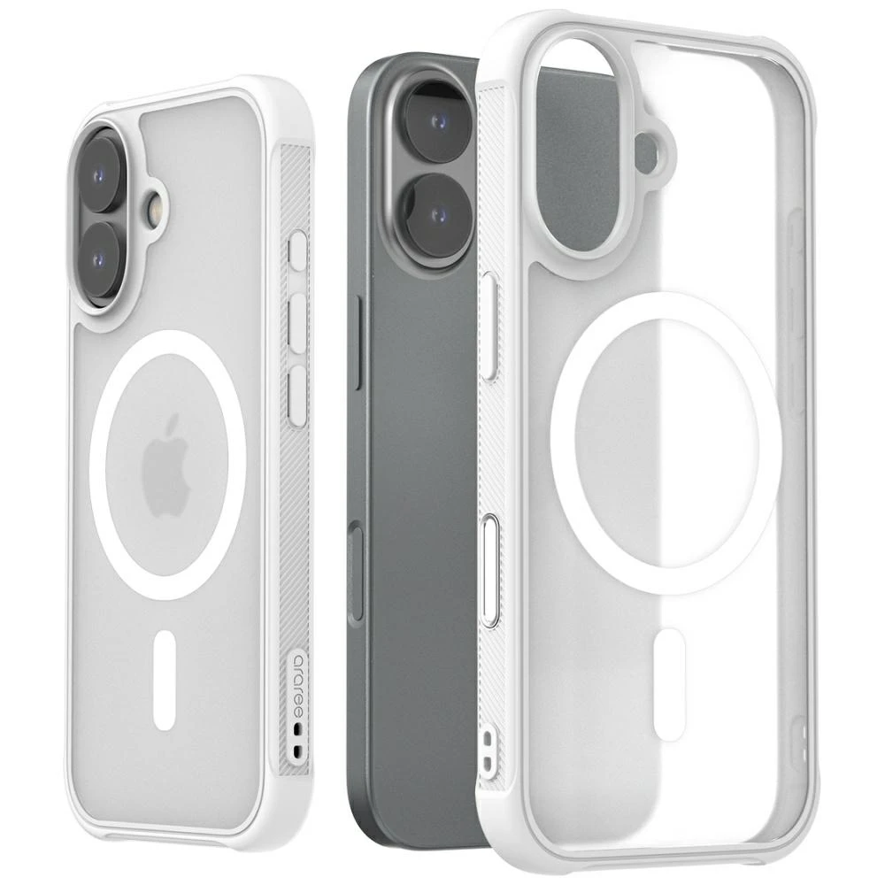 Dėklas Araree Duple M Armor MagSafe do iPhone 17 balta