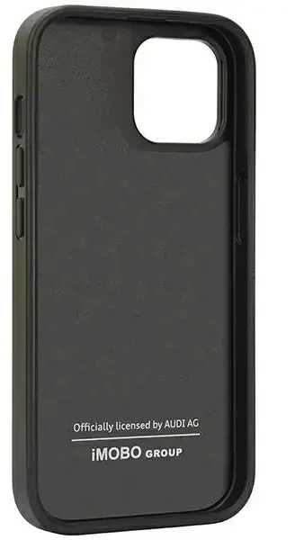Audi Carbon Fiber Stripe iPhone 14 | 15 | 13 6,1 colio juodas|juodas kietas dėklas AUS-TPUPCIP14-R8|D1-BK