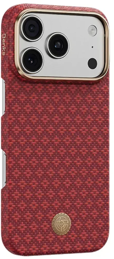 Benks Dėklas Magnetic Armor Air Armor Grid Kevlar Metal Frame 600D (C.K.FL.AP.RD.0073) do Iphone 18 Pro Max/17 Pro Max raudona