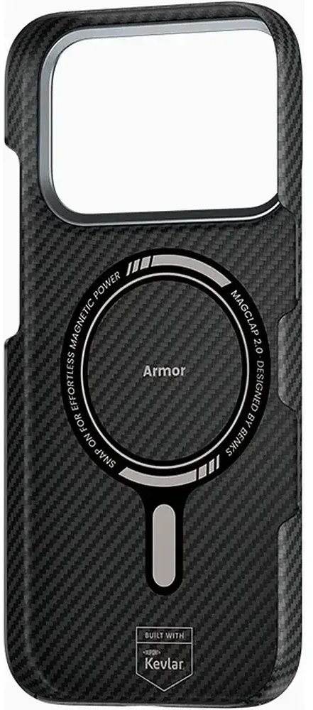 Benks Dėklas Magnetic Armor Air Kevlar Metal Frame 600D (C.K.FL.AP.BK.A072) do Iphone 18 Pro/17 Pro
