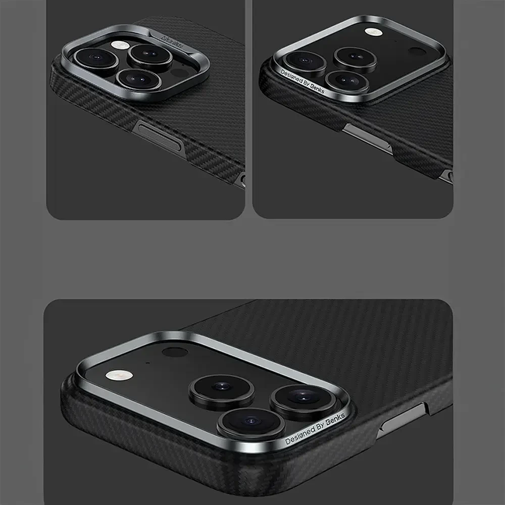 Benks Dėklas Magnetic Armor Air Kevlar Metal Frame 600D (C.K.FL.AP.BK.A072) do Iphone 18 Pro/17 Pro