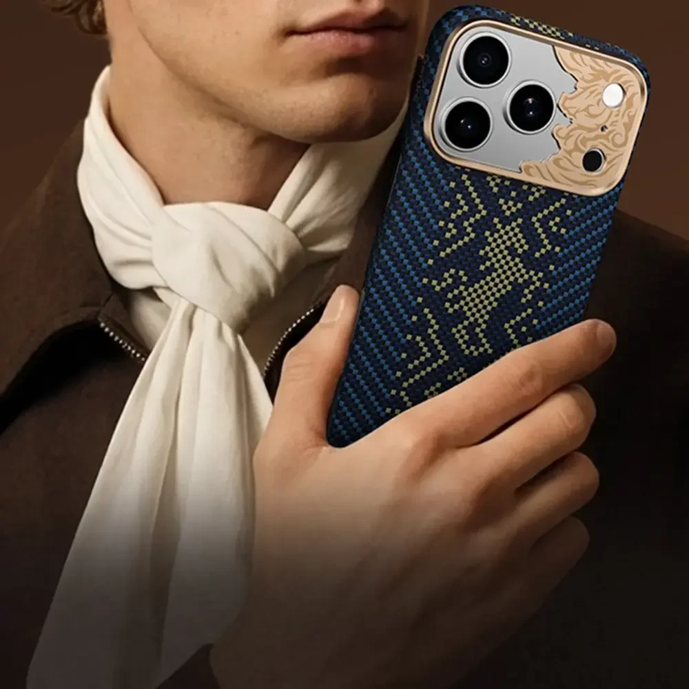 Benks Dėklas Magnetic Armor Air Knight Kevlar Metal Frame (C.K.FL.AP.GD.C072) do Iphone 18 Pro/17 Pro mėlyna