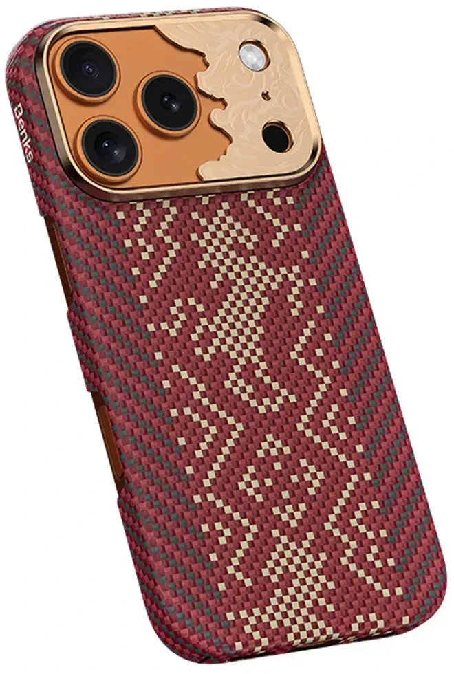 Benks Dėklas Magnetic Armor Air Knight Kevlar Metal Frame (C.K.FL.AP.GD.J072) do Iphone 18 Pro/17 Pro raudona