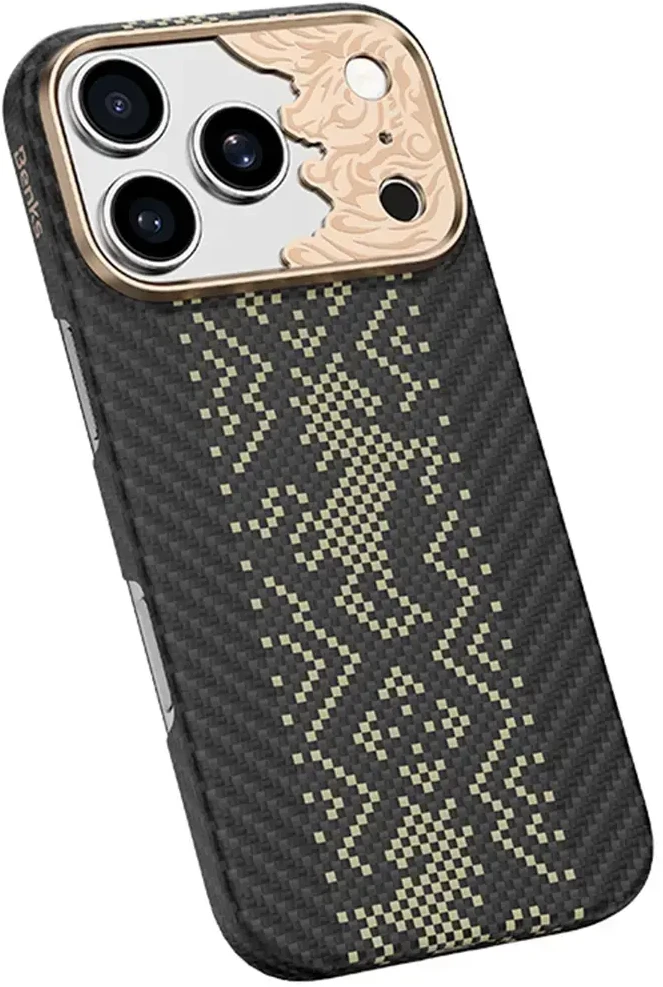 Benks Dėklas Magnetic Armor Air Knight Kevlar Metal Frame (C.K.FL.AP.GD.X073) do Iphone 18 Pro Max/17 Pro Max juoda