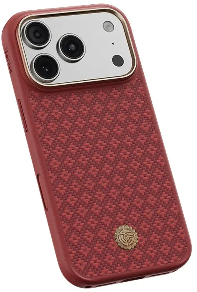 Benks Dėklas Magnetic Armor Pro Armor Grid Kevlar Metal Frame 600D (C.K.FL.AP.RD.B073) do Iphone 18 Pro Max/17 Pro Max raudona (Camera Control Button)