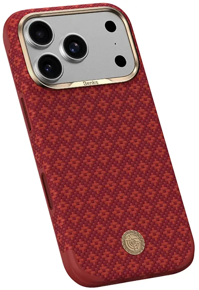 Benks ArmorGrid Edge X9 Air Navigator Kevlar Dėklas (C.K.FL.AP.RD.X070) iPhone 18 Pro Max/17 Pro Max Sawy raudonos spalvos