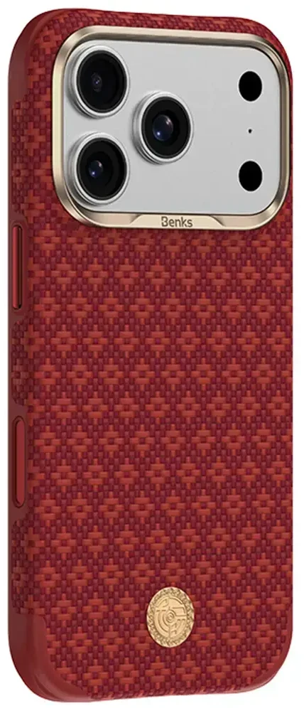 Benks ArmorGrid Edge X9 Air Navigator Kevlar Dėklas (C.K.FL.AP.RD.X069) iPhone 18 Pro/17 Pro Sawy raudonos spalvos