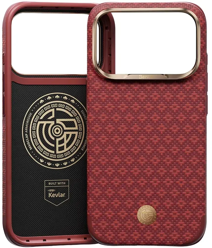 Benks ArmorGrid Edge X9 Air Navigator Kevlar Dėklas (C.K.FL.AP.RD.X069) iPhone 18 Pro/17 Pro Sawy raudonos spalvos