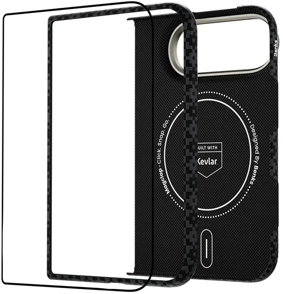 Benks Magnetic Armor Grid Air Grand Combo dėklas (C.K.FL.AP.BK.B079) skirtas iPhone Duo juodas