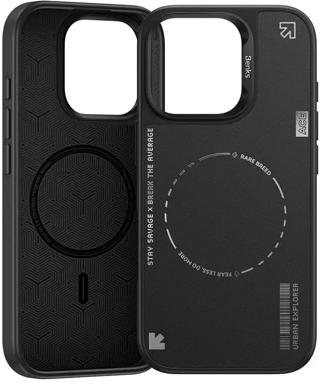 Benks Dynamic Minimalist dėklas skirtas Apple iPhone 16 Pro juodos spalvos