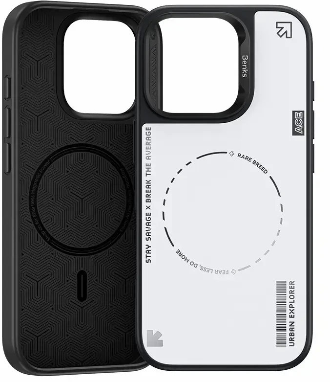 Benks Dynamic Minimalist Case Apple iPhone 16 Pro Max dėklas telefonui baltos spalvos