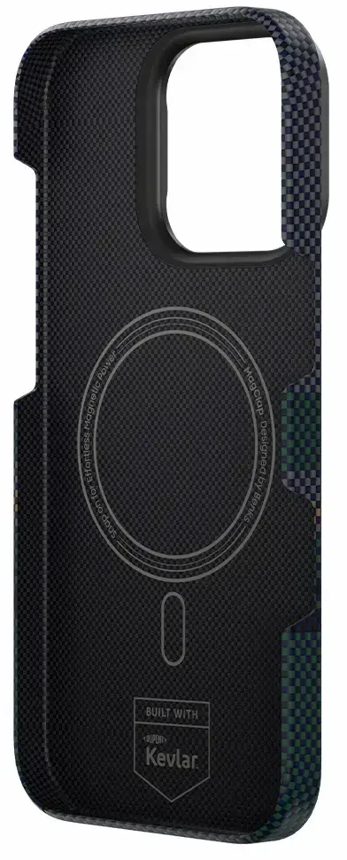 „Benks Magnetic Armor Air Aurora Kevlar 600D“ dėklas (SA65), skirtas Apple iPhone 16 Pro telefonui.