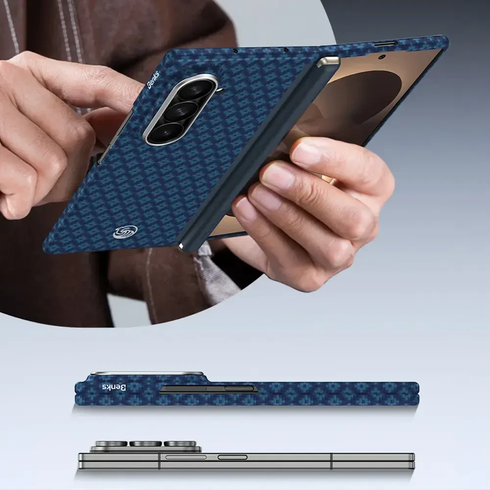 Benks Magnetic Armor Grid Air Grand Combo dėklas (C.K.FL.SA.BE.S051) skirtas Samsung Galaxy Z Fold 8 Ultra mėlynas