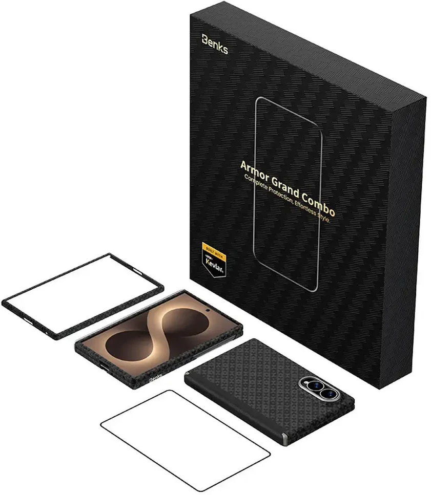 Benks Magnetic Armor Grid Air Grand Combo dėklas (C.K.FL.SA.BK.0060) skirtas Samsung Galaxy Z Fold 8, juodas
