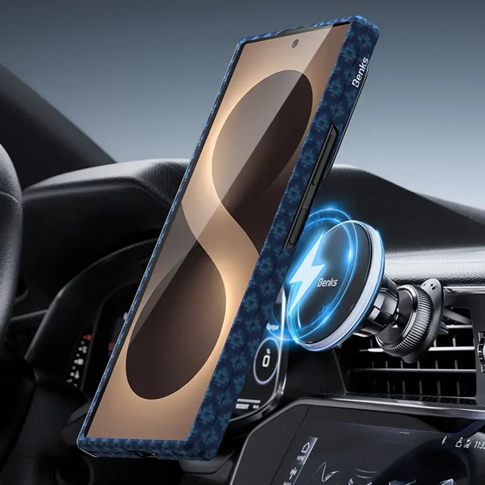 Benks Magnetic Armor Grid Air Grand Combo dėklas (C.K.FL.SA.BE.S051) skirtas Samsung Galaxy Z Fold 8 Ultra mėlynas