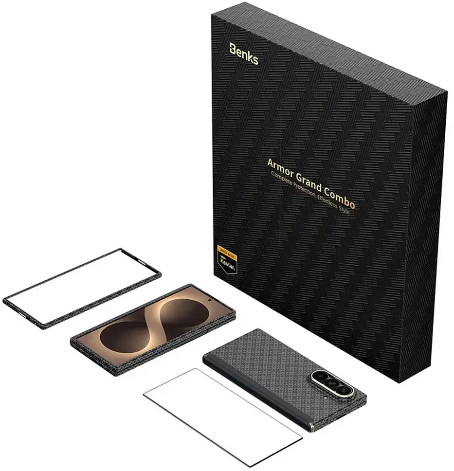 Benks Magnetic Armor Grid Air Grand Combo dėklas (C.K.FL.SA.BK.S051) Samsung Galaxy Z Fold 8 Ultra juodas