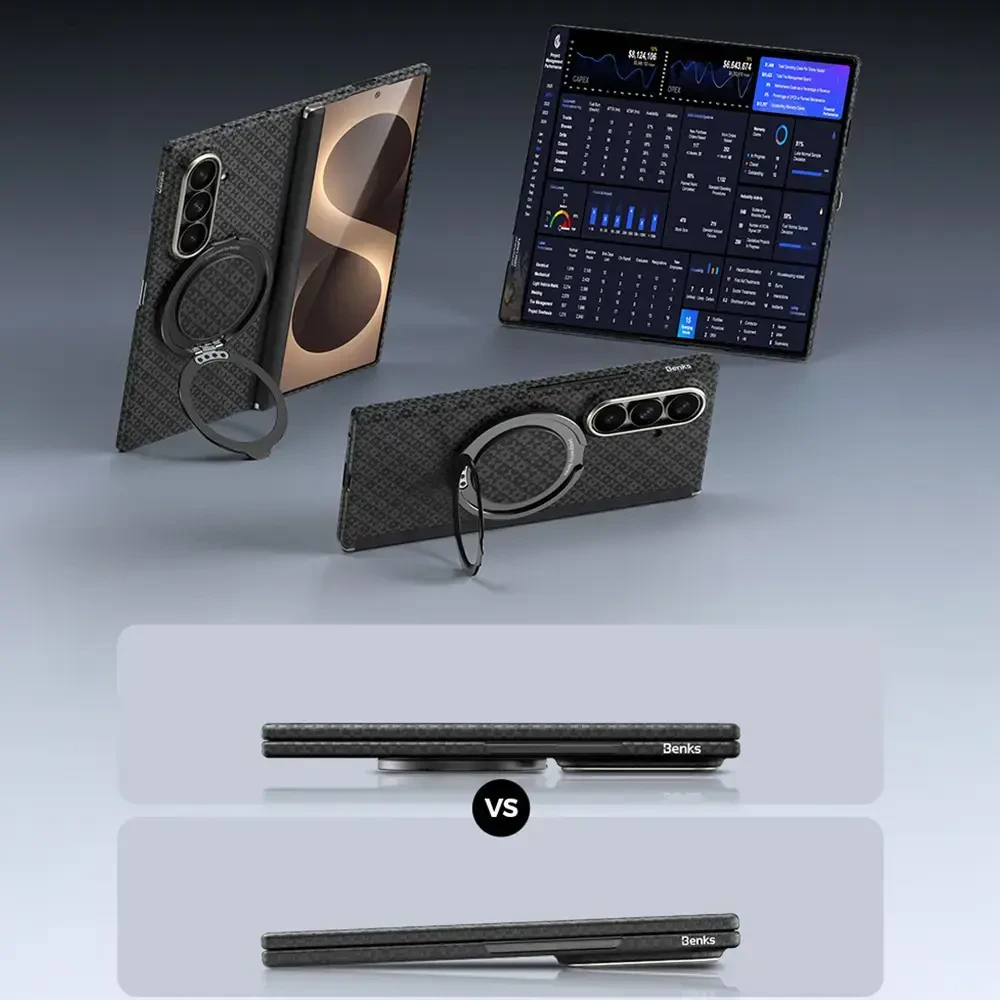 Benks Magnetic Armor Grid Air Grand Combo dėklas (C.K.FL.SA.BK.S051) Samsung Galaxy Z Fold 8 Ultra juodas