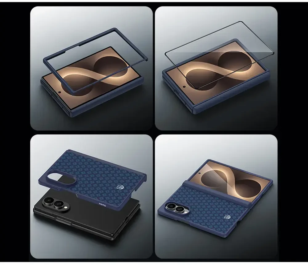 Benks Magnetic Armor Grid Pro Grand Combo dėklas (C.K.FL.SA.BE.C060) skirtas Samsung Galaxy Z Fold 8, mėlynas