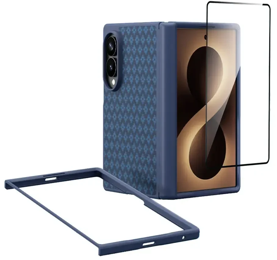 Benks Magnetic Armor Grid Pro Grand Combo dėklas (C.K.FL.SA.BE.C060) skirtas Samsung Galaxy Z Fold 8, mėlynas