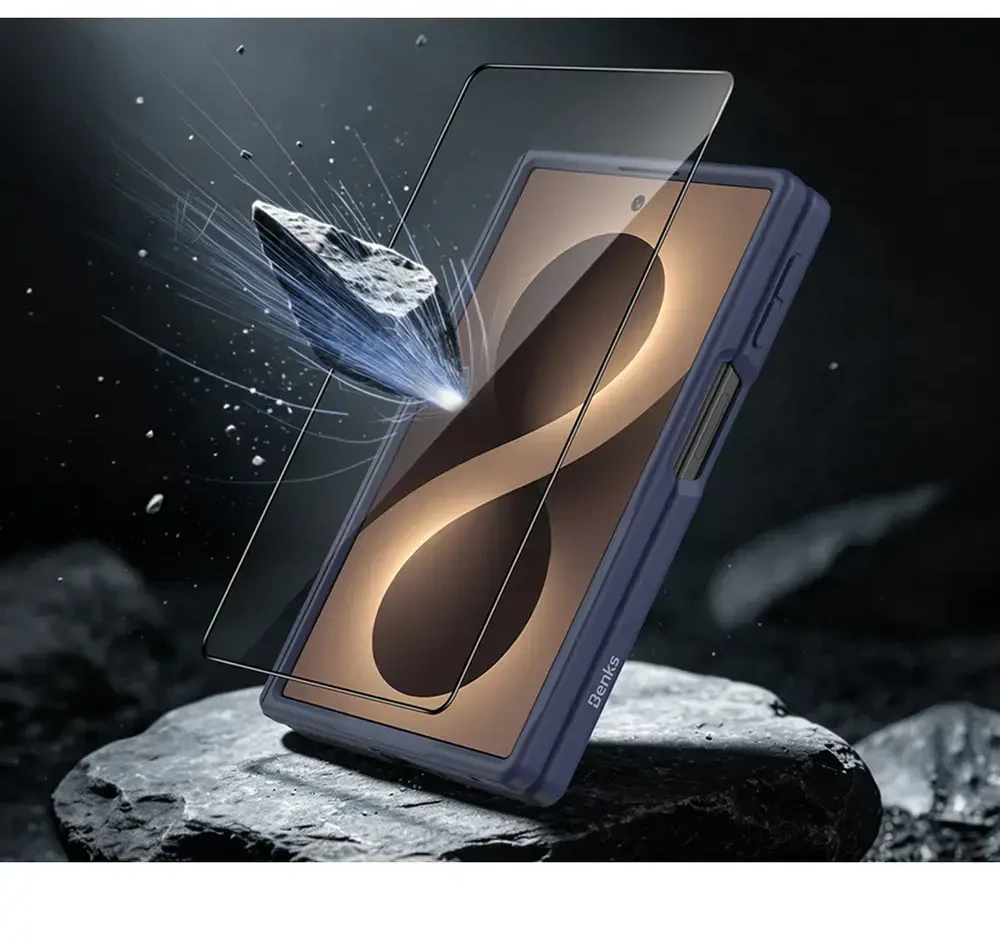 Benks Magnetic Armor Grid Pro Grand Combo dėklas (C.K.FL.SA.BE.C060) skirtas Samsung Galaxy Z Fold 8, mėlynas