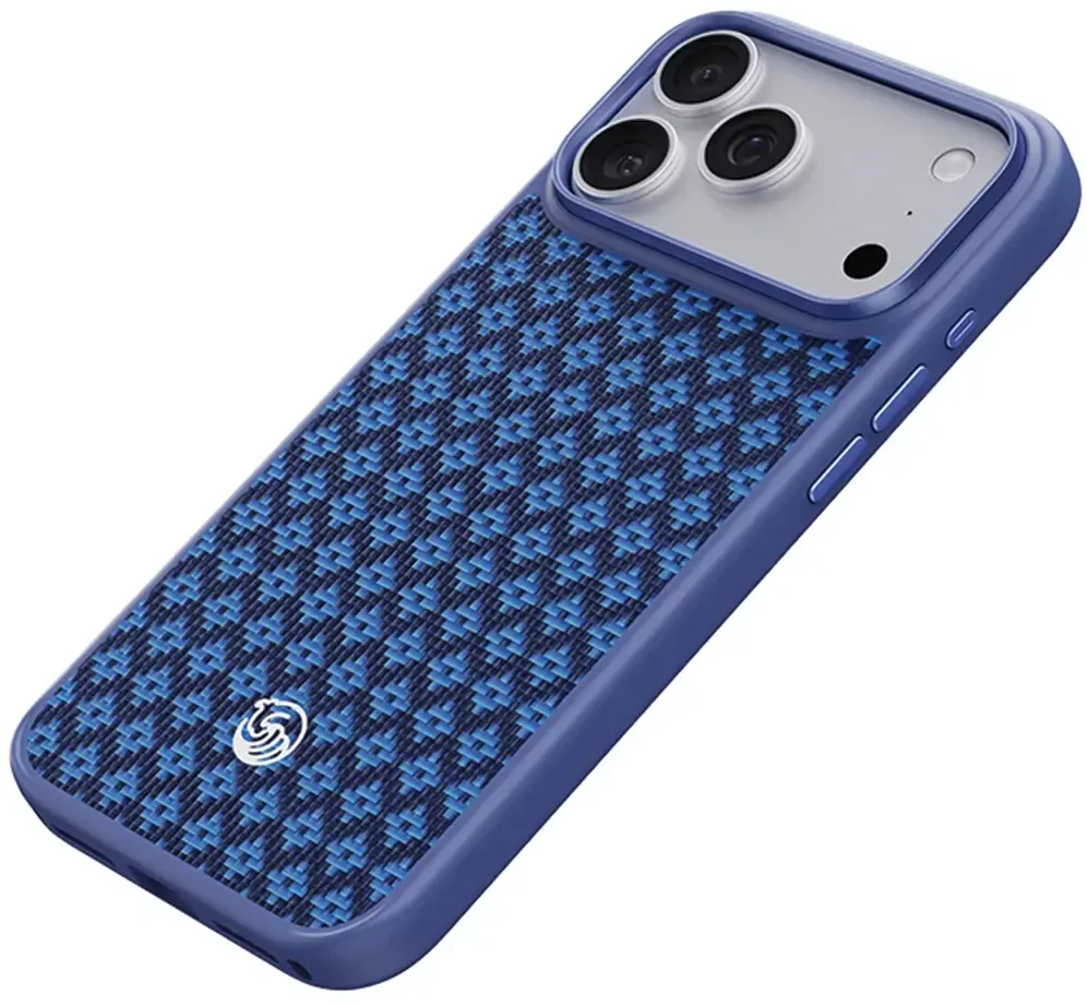 Benks Dėklas Magnetic Armor Pro Armor Grid Kevlar Metal Frame 600D (C.K.FL.AP.BE.B072) iPhone 18 Pro/17 Pro mėlynas (Camera Control Button)