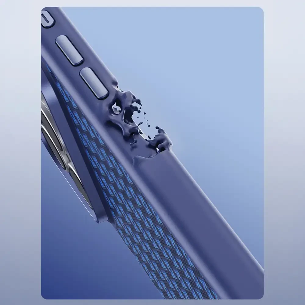 Benks Dėklas Magnetic Armor Pro Armor Grid Kevlar Metal Frame 600D (C.K.FL.AP.BE.B072) iPhone 18 Pro/17 Pro mėlynas (Camera Control Button)