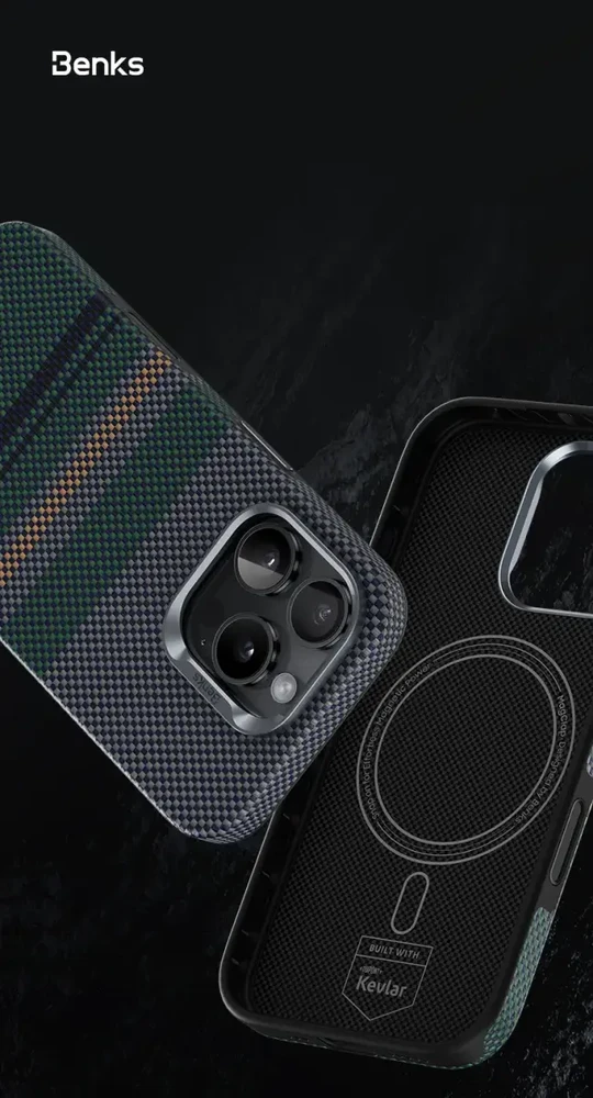 Benks Dėklas Magnetic Armor Pro Aurora Kevlar 600D (BC66) skirtas Apple iPhone 16 Pro Max (Camera Control Button)