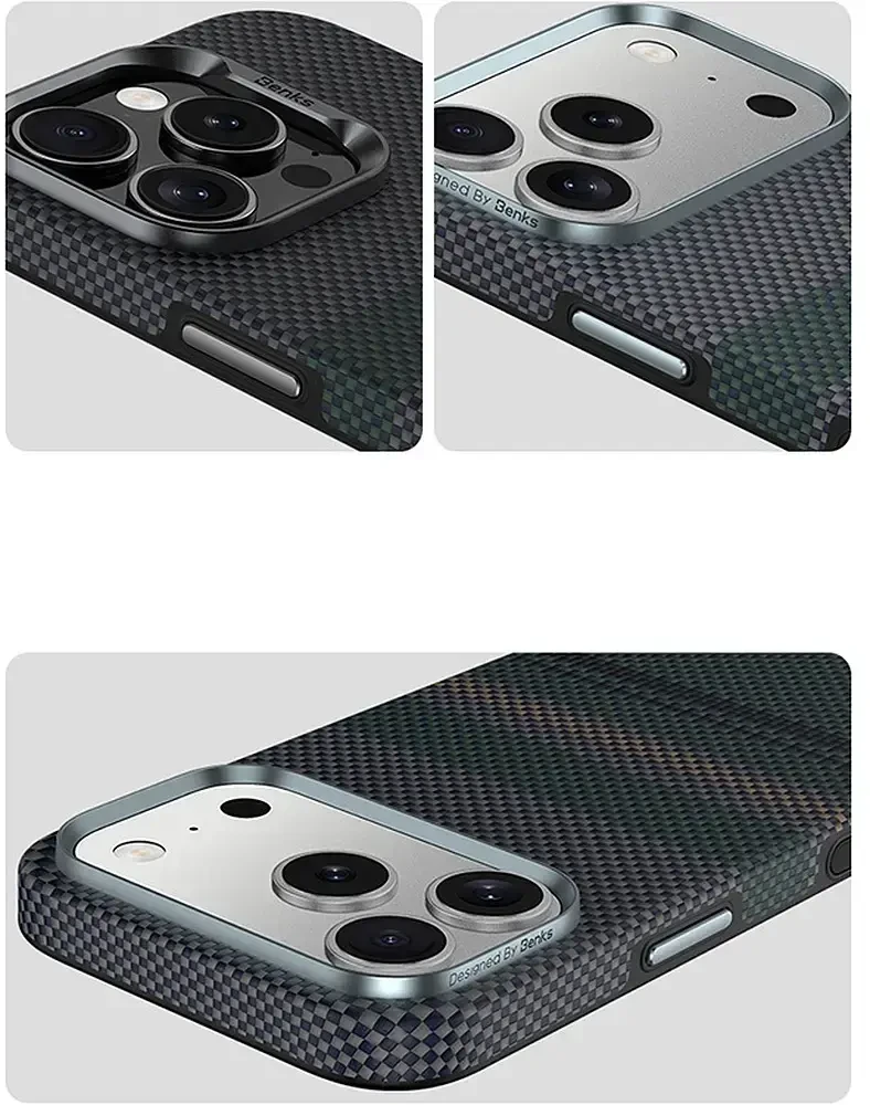 Benks Dėklas Magnetic Armor Pro Aurora Kevlar 600D (C.K.FL.AP.SR.A072) iPhone 18 Pro/17 Pro (Camera Control Button)