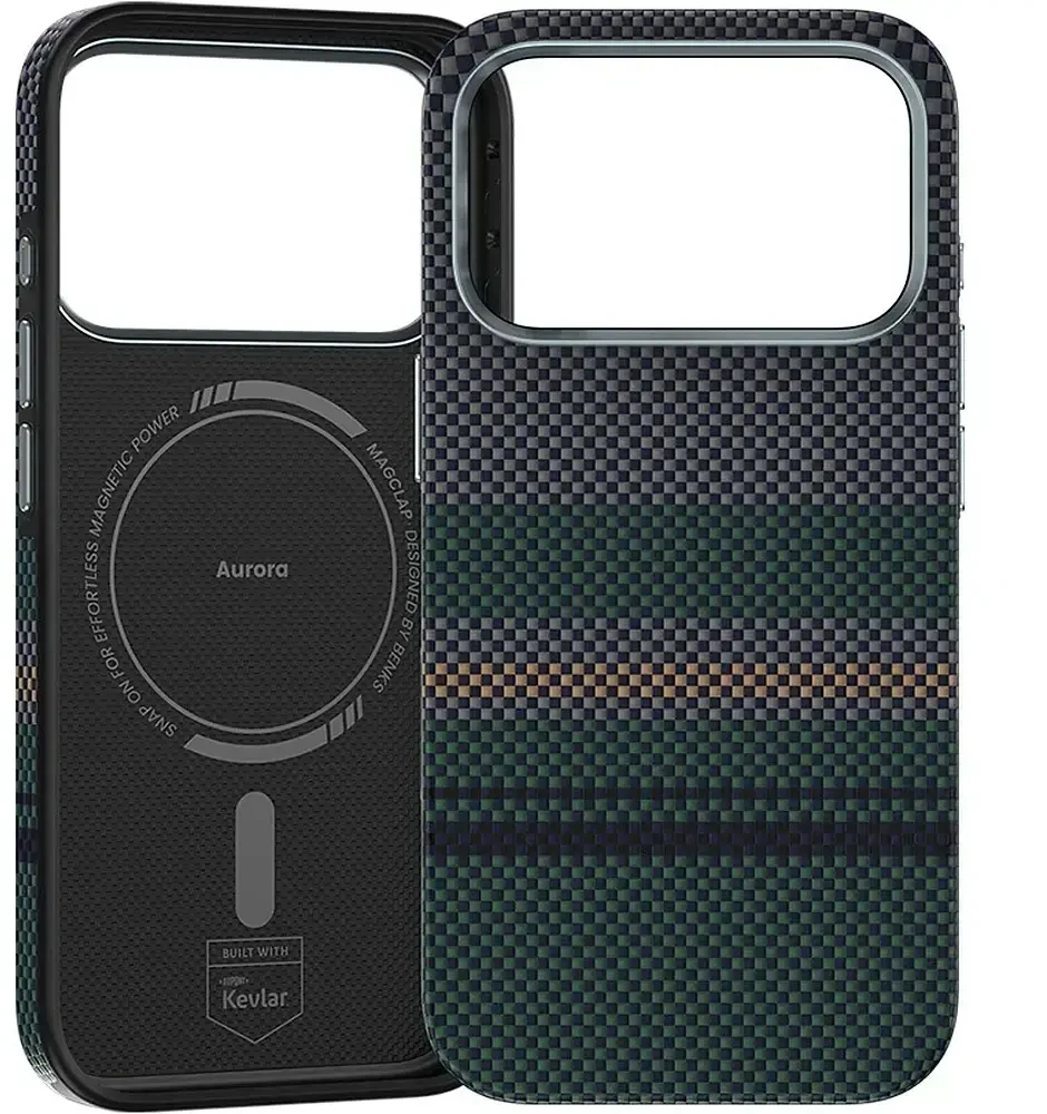 Benks Dėklas Magnetic Armor Pro Aurora Kevlar 600D (C.K.FL.AP.SR.A072) iPhone 18 Pro/17 Pro (Camera Control Button)
