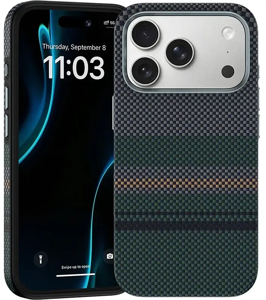 Benks Dėklas Magnetic Armor Pro Aurora Kevlar 600D (C.K.FL.AP.SR.A072) iPhone 18 Pro/17 Pro (Camera Control Button)
