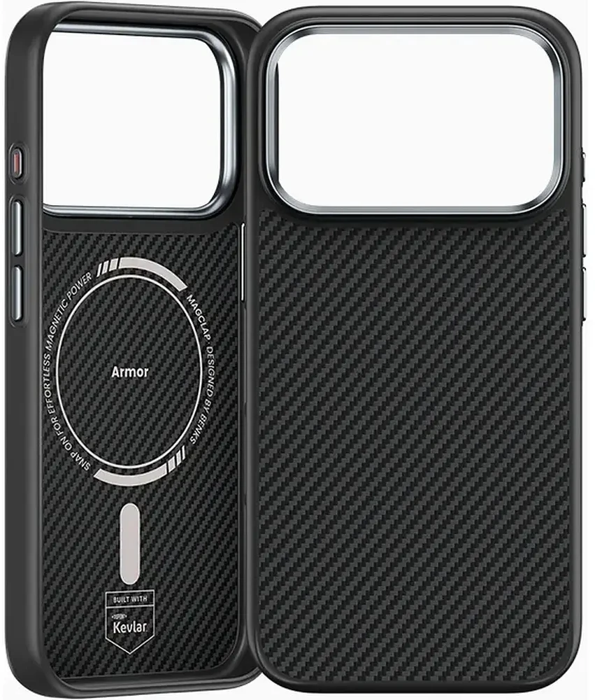 Benks Dėklas Magnetic Armor Pro Kevlar Metal Frame 600D (C.K.FL.AP.BK.BA72) iPhone 18 Pro/17 Pro (Camera Control Button)