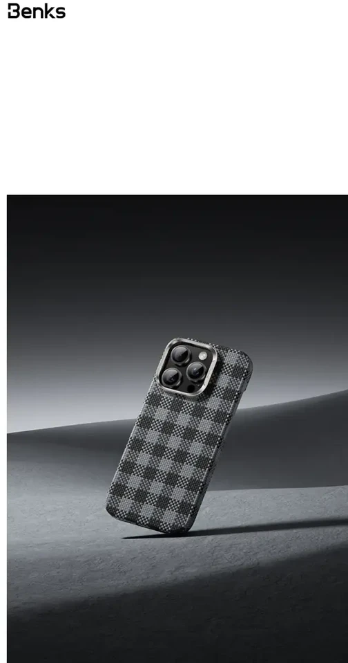 Benks Dėklas Magnetic Armor Vichy Kevlar (RF66) skirtas Apple iPhone 16 Pro Max raudonos spalvos